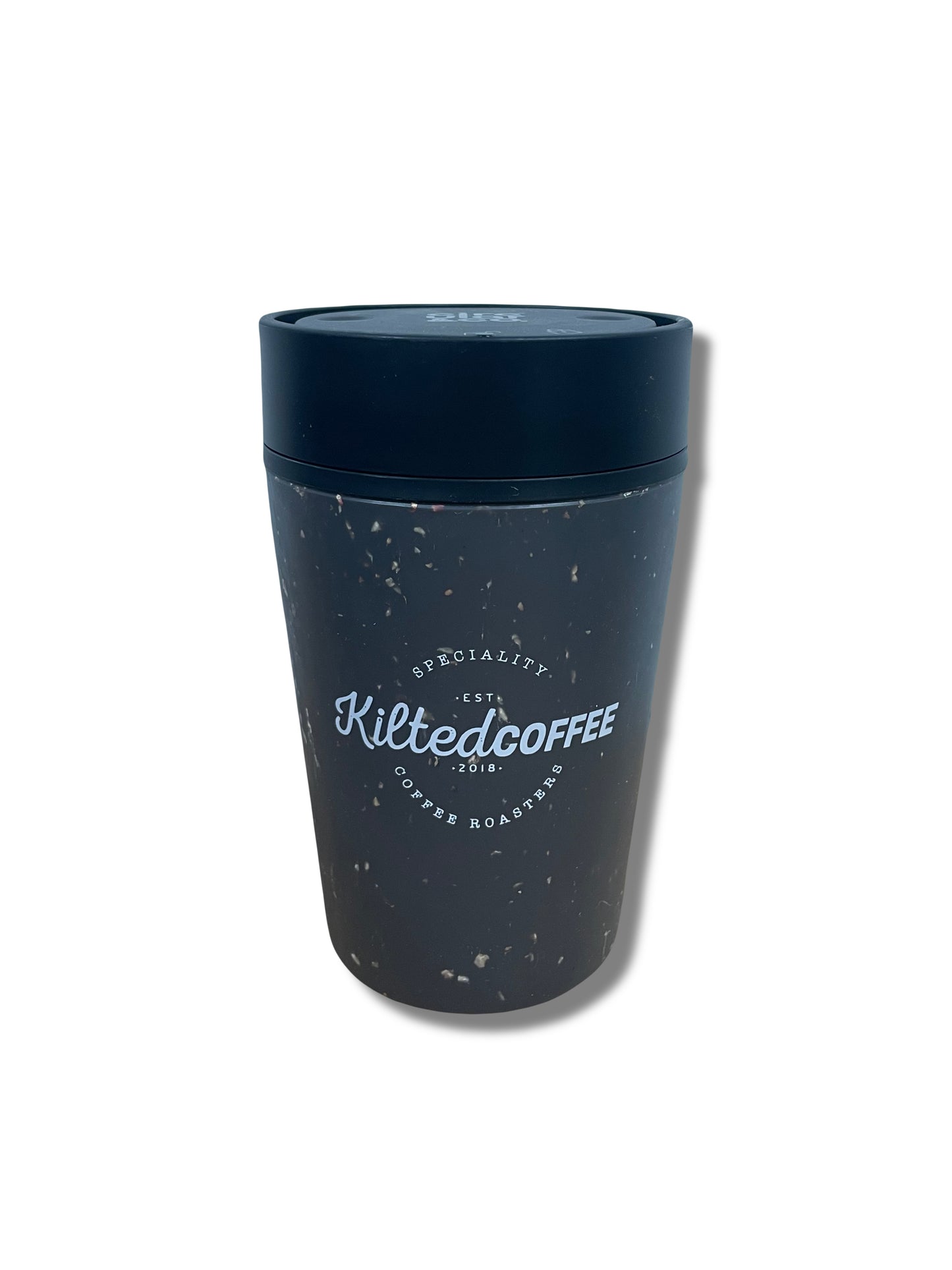 "Eco-friendly travel mug with Circular & Co. branding."